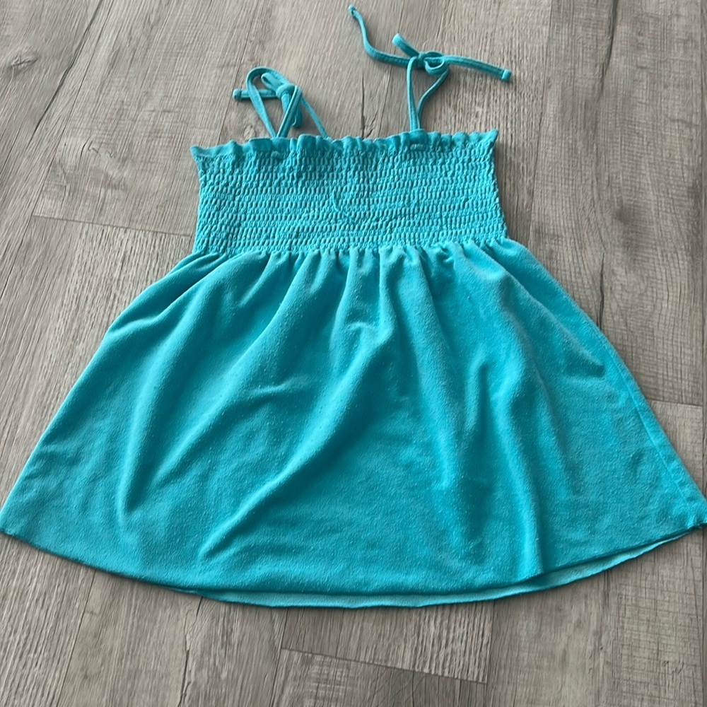 Super cute towel dress for over a swim suit.